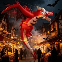 Dinosaure gonflable lumineux LED Dragon Flammant style américain pour Halloween, idéal pour les fêtes de jardin – Jouets gonflables très demandés