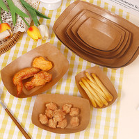 YBLPAK Barquettes alimentaires en papier kraft jetables de 1 lb, résistantes à la graisse, pour plats à emporter, fêtes, collations, hot-dogs, tacos