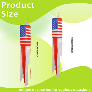 Custom Polyester America <b>Flag</b> US WindSock Digital Printed Flying Wind Socks for Yard Garden Porch - Product Image 4