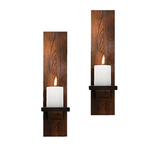 Wooden <b>Floating</b> <b>Candle</b> <b>Holder</b> Wall Mounted Minimalist Rectangle Living Room Decoration Rack - Product Image 3