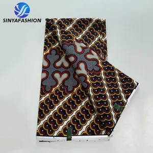 Sinya-tela estampada de cera africana, 100% algodón, 6 yardas, garantía, bloque de cera Real, Holland Ankara