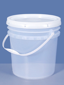 Cubo de plástico redondo de 2,65 galones Contenedores de almacenamiento de alimentos Cubos de helado de 10 litros con tapa y ASA, transparente/blanco - Product Image 2