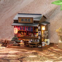 Nouveau produit 2026 M2601 Kit de maison miniature Izakaya DIY, maison de poupée de style japonais, kit de maison miniature en bois DIY avec éclairage