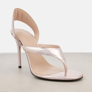 Escarpins sexy d'été à talons hauts et fins, bout pointu, dessus en PU respirant, bride à boucle - Chaussures de mariée pour femme - Product Image 1