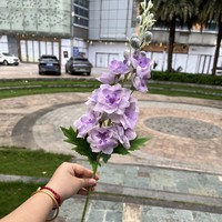 Bunga Delphinium Ajacis Buatan Berkualitas Tinggi dengan Sentuhan Realistis dan Lapisan Pelembap untuk Dekorasi Rumah dan Pesta, Cocok untuk Wisuda dan Halloween