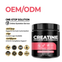 Complément en poudre de créatine 3-en-1 formule privée OEM/ODM saveur fraise pêche pour la récupération post-entraînement