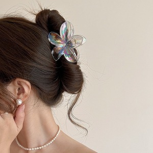 Pinza de Pelo Floral Frangipani Grande Blanca AB <span class=keywords><strong>Color</strong></span>, Estilo Europeo Americano, Versátil y Deslumbrante, para Mujer - Product Image 4