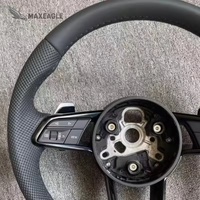 Volant sport perforé en cuir et fibre de carbone, modèle amélioré, pour Audi TT R8 A4 A5 B8 B9 S4 RS6 A6 C7RS Q5 Q6 - Vente Flash