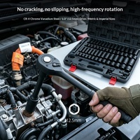 Jeu de douilles à chocs professionnel 65 pièces en acier CR-V, kit d'outils à cliquet hexagonaux pour réparation automobile, outils à main