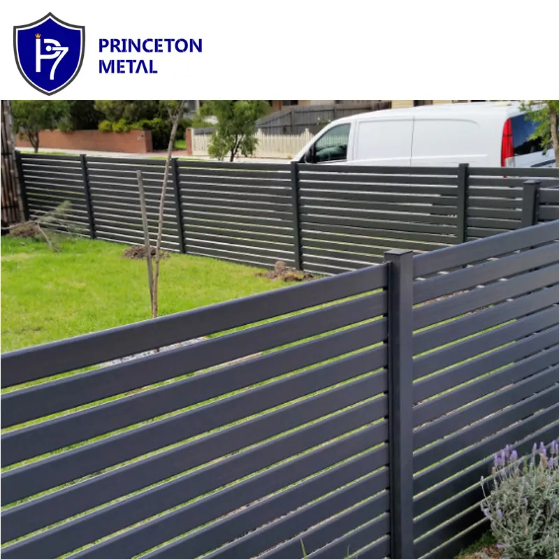 diy modern aluminium metal slat anti clim boundary wall panels aluminum horizontal fence