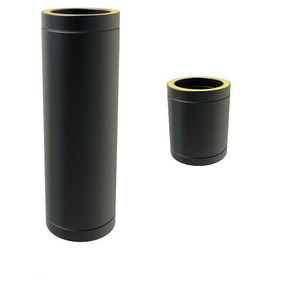 Pipa Flue Hitam Cerobong Dinding Kembar 250Mm 500Mm 1000Mm <span class=keywords><strong>5</strong></span> Inci dan 6 Inci untuk Kompor/Perapian/Oven Kayu - Product Image 1