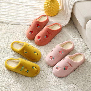 Zapatillas de Casa para Mujer, Cálidas, de Felpa, para Primavera y Otoño, con Flores, de Algodón Suave - Product Image 3