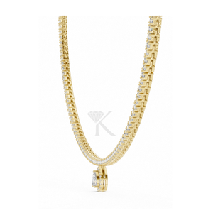 Collier tennis en diamant naturel taille poire, pendentif halo plaqué argent, élégant collier ras du cou de mariée, bijoux raffinés - Product Image 2