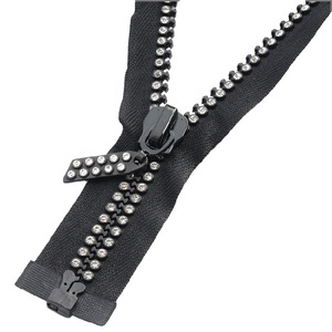 <span class=keywords><strong>Fermeture</strong></span> éclair en diamant noir à <span class=keywords><strong>double</strong></span> pierre, <span class=keywords><strong>fermeture</strong></span> éclair ouverte - Product Image 1