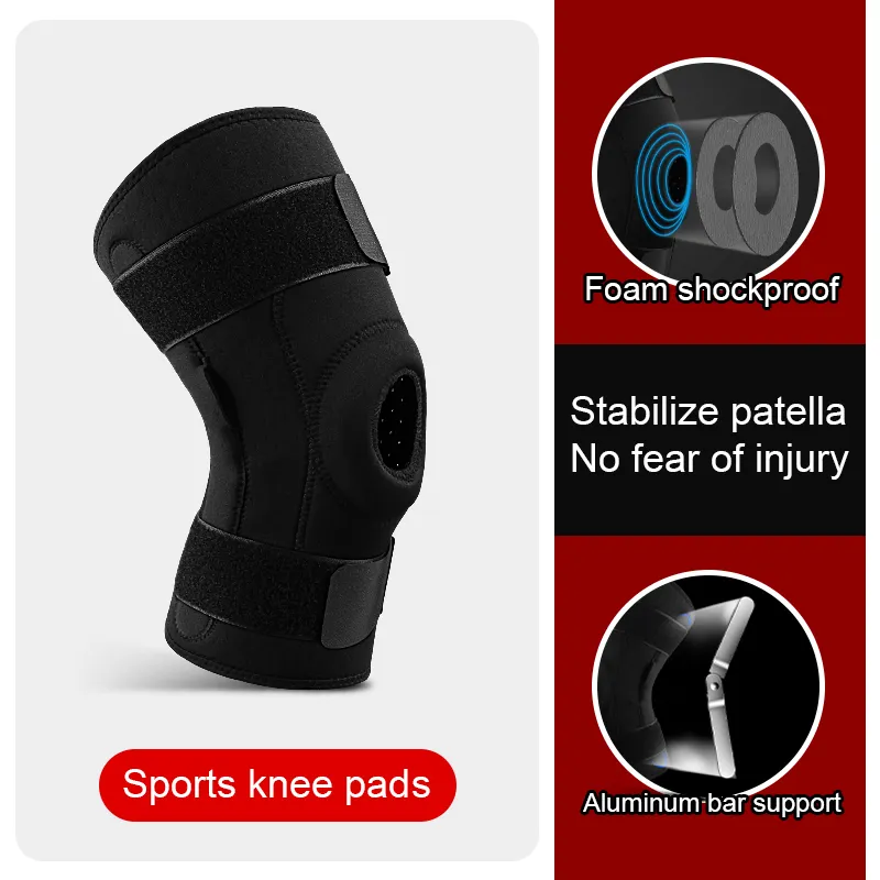 Sport Kniebeschermers Antislip Anti-Collision Fitness Dubbele Aluminium Plaat Kniesteun Beschermers Ademende Schokbestendige Kniebrace
