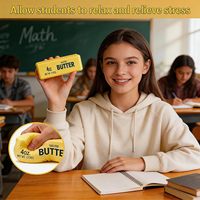 Jouet à presser en forme de beurre, Squishy à remontée lente en forme de boulette, Jouets sensoriels anti-stress, Squishies doux et extensibles, Jouets Fidget en polymère, 14 ans et plus