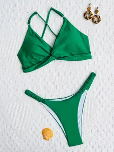 PASUXI 2024 nouvelle mode été maillot de bain Bikini couleur unie à lacets Sexy concepteur maillot de bain pour les femmes