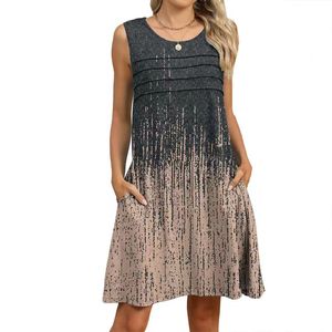 Vestido holgado con bolsillos y estampado nuevo para mujer, primavera-verano - Product Image 5