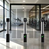 Barrière pivotante de gymnase, portillon de salle de sport, contrôle d'accès anti-collision 3D laser avec code QR/RFID/Reconnaissance faciale CE EN