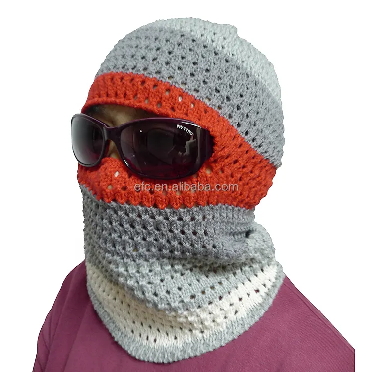 2023 फैशन बुनना चेहरा स्की मुखौटा balaclava हूडि कस्टम पतली beanie मुखौटा के लिए एक छेद crochet स्की maskss पुरुषों महिलाओं