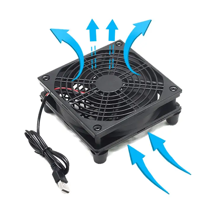 Fan For Set Top Box Router Wireless Silent Quiet Cooler Dc 5v Usb Power Radiator Mini Cooling Fan 12CM