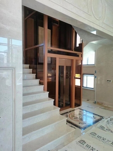 Mini elevador moderno de 2 pisos <span class=keywords><strong>para</strong></span> casa, Unidad de CA sin engranajes <span class=keywords><strong>para</strong></span> villas, elevador de escaleras con precio económico - Product Image 6