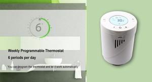 <span class=keywords><strong>Vanne</strong></span> <span class=keywords><strong>thermostatique</strong></span> intelligente sans fil WiFi moderne Telin AT46 avec Zigbee TRV - Product Image 2