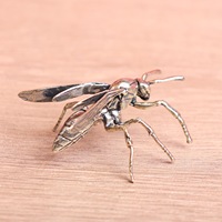 1 pièce Décoration de bureau en laiton, motif guêpe, grande mouche, abeille, style rétro, objet ancien massif, figurine de thé, ornement artisanal