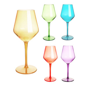 Topnovo Verres à vin en <span class=keywords><strong>plastique</strong></span> incassables de 16 oz avec tige Pinic et cadeau <span class=keywords><strong>Verre</strong></span> à vin réutilisable sans BPA pour la fête - Product Image 3