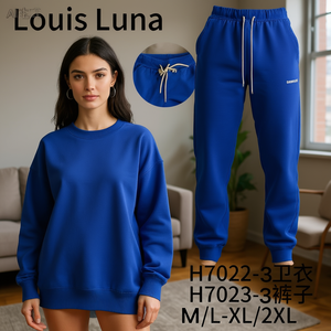 Tuta Louis Luna 2 Pezzi Oversize Felpa e Pantaloni M/L-XL/2XL Blu Royal - Product Image 3