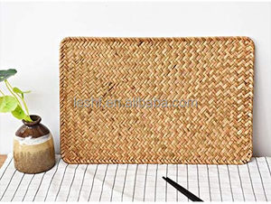 Klassische Rechteckige Gewebte Stoff-Tischsets aus Korbgeflecht & Natürlichem Seegras 43 cm x 30 cm 5 mm Dick Umweltfreundliche Esstisch-Matten - Product Image 6