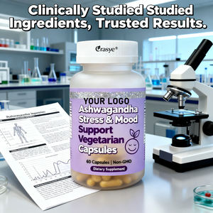 Oem/odm להתאמה אישית KSM-66 תמצית שורש ashwagandha טבעוני 600 מ ג עם bioperine-60 קפסולות טבעוני ashwagandha טבעוני - Product Image 2