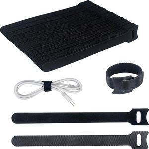 Attaches de câbles en polyester noir les plus vendues, réglables, réutilisables, pour la gestion des câbles à la maison, au bureau, sur le bureau, auto-adhésives, résistantes à la chaleur - Product Image 1