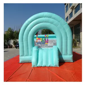 Casa de rebote inflable con tobogán para niños y adultos, Castillo de rebote con arco iris directo de fábrica