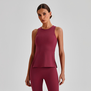 Camiseta de Yoga sin Mangas con Abertura Lateral para <span class=keywords><strong>Mujer</strong></span>, Ropa Deportiva de Alta Calidad, Top <span class=keywords><strong>Deportivo</strong></span> para Gimnasio - Product Image 5