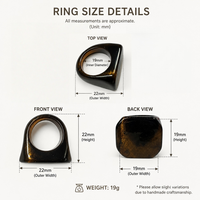 Nouvelle bague artistique en résine œil de chat ambre pour Pâques et le Nouvel An chinois - Choix tendance au style unique
