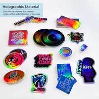 Haute Qualité Premium Vinyle Brillant PVC Holographique Adhésif Autocollant Personnalisé Étanche Découpé Logo Autocollant Étiquettes