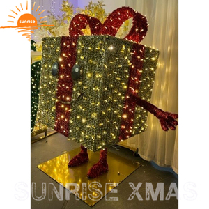 China amanecer al por mayor gran caja de regalo de Navidad al aire libre decoración ligera adornos motivo Luz Decoración de Navidad caja de regalo - Product Image 4