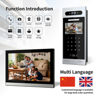 Interphone bidirectionnel pour immeuble d'appartements, sonnette vidéo, système d'interphone vidéo Tuya, déverrouillage à distance par application, vision nocturne, RFID, POE