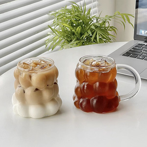 Vaso de vidrio con asa, diseño transparente, para té, café, leche, uso doméstico, taza individual - Product Image 1