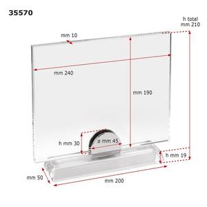 Base para Trofeo de Vidrio 240X190X10 H 19, Exhibidores - Product Image 3