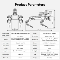 Chien robot 15DOF DOGZILLA Lite en alliage d'aluminium Raspberry Pi CM5 pour la vision par IA et l'interaction avec de grands modèles
