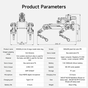 Perro Robot de 15DOF DOGZILLA Lite Hecho de Aleación de Aluminio Raspberry Pi CM5 para Visión Artificial e Interacción con Modelos Grandes - Product Image 6