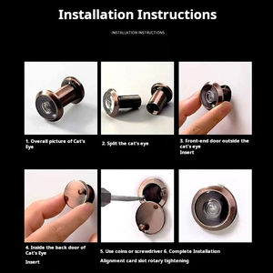 Mirilla para Visor de puerta, mirilla gran angular de 220 grados con 0,63 pulgadas/<span class=keywords><strong>Hotel</strong></span> de 16mm para oficina en casa (<span class=keywords><strong>dorado</strong></span>) - Product Image 6