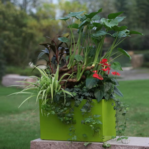 Cajas de macetas modulares cuadradas, maceta de flores de plástico de autoriego y grandes macetas de cerámica para exteriores, combinación de esquina del jarrón