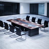 Table de conférence en bois robuste, grande table de réunion pour salle de conseil, mobilier de bureau sur mesure pour salle de réunion d'entreprise