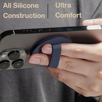 Support de téléphone magnétique en silicone flexible avec logo personnalisé, anneau de maintien, compatible avec les supports de bureau, sangle de fixation portable pour 16 Pro et iPad