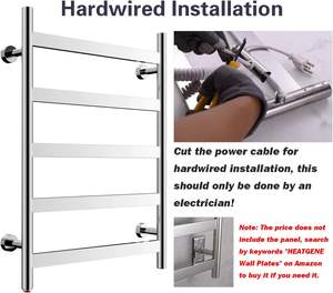 Sèche-<span class=keywords><strong>serviettes</strong></span> chauffant 5 barres, sèche-<span class=keywords><strong>serviettes</strong></span> mural à brancher, chauffe-<span class=keywords><strong>serviettes</strong></span> électrique poli, porte-<span class=keywords><strong>serviettes</strong></span> chauffant - Product Image 6