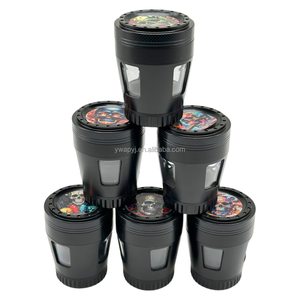 Broyeur à herbes en métal 50mm à 4 pièces, design tasse à thé noire avec crâne sur le dessus, pour tabac et herbes, best-seller - Product Image 5