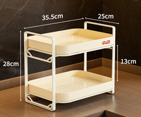 Étagère de rangement pour thé et café en plastique double couche, moderne et luxueuse, imperméable et durable, avec organisateur de bureau pour la cuisine